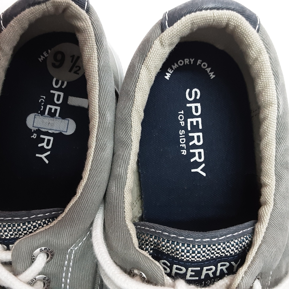 Sperry Men's Top Slider Gray Canvas Deck Shoes Sneakers Size 9.5 - Picture 8 of 10